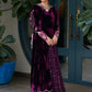 Nuha Plum Shirt And Silk Dupatta | Velvet | FARAH TALIB AZIZ