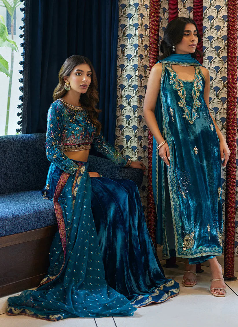 Sabiyya Shirt And Dupatta | Velvet | FARAH TALIB AZIZ