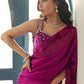 Zermine Magenta Saree | Velvet | FARAH TALIB AZIZ