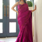 Zermine Magenta Saree | Velvet | FARAH TALIB AZIZ