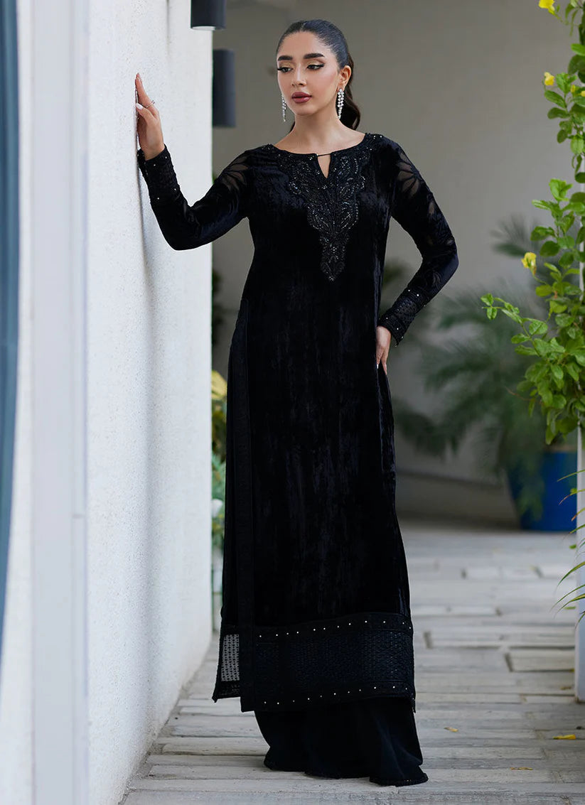 Afrin Onyx Cutwork Shirt | Velvet | FARAH TALIB AZIZ