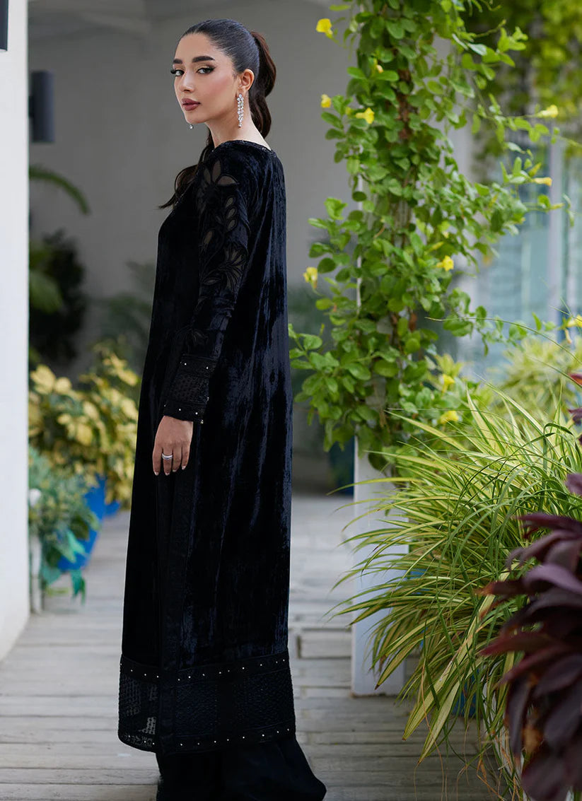 Afrin Onyx Cutwork Shirt | Velvet | FARAH TALIB AZIZ