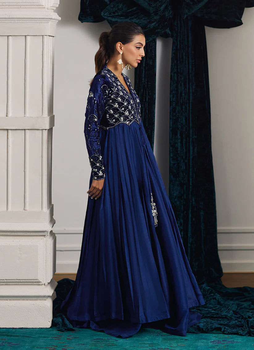 Kismet Persian Blue Kalidaar | Velvet | FARAH TALIB AZIZ