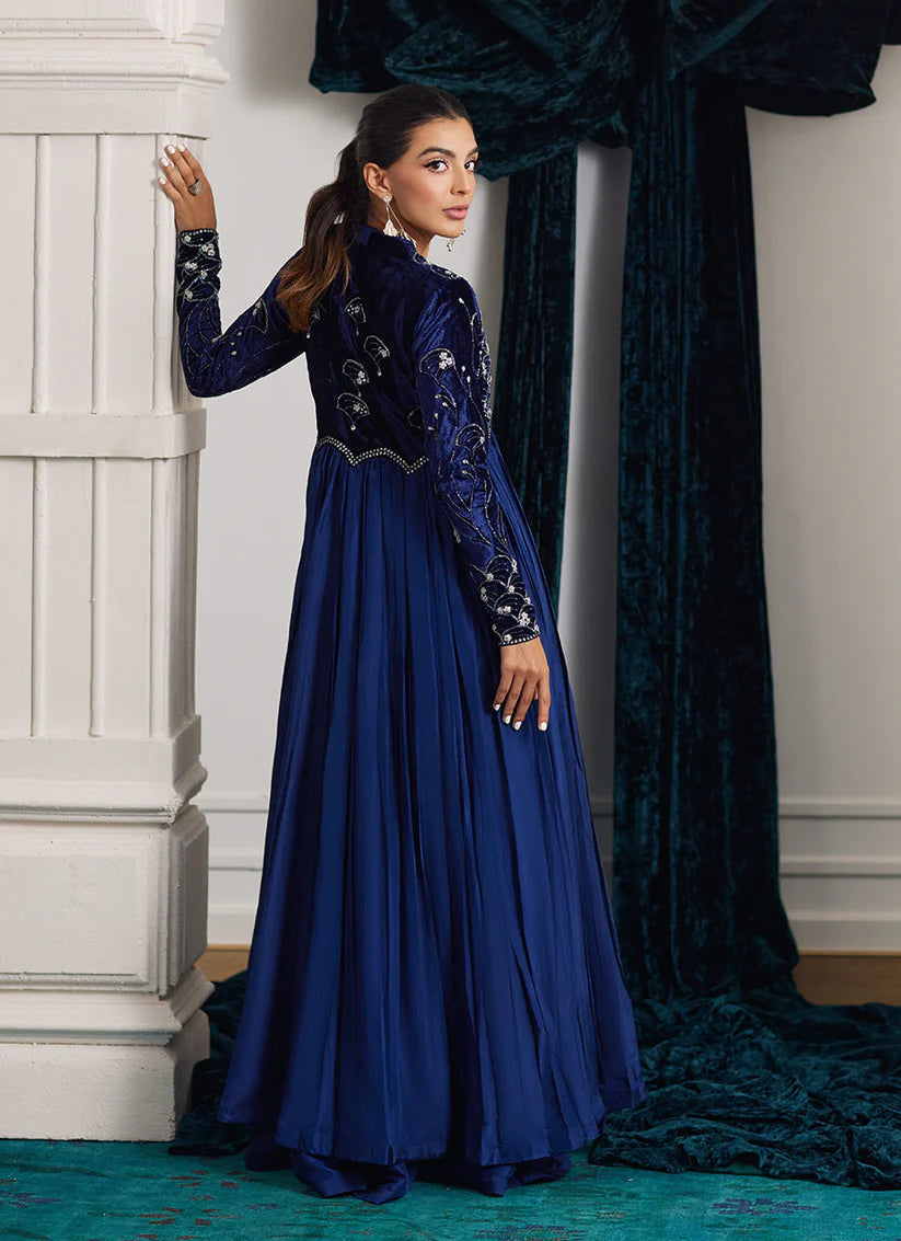 Kismet Persian Blue Kalidaar | Velvet | FARAH TALIB AZIZ