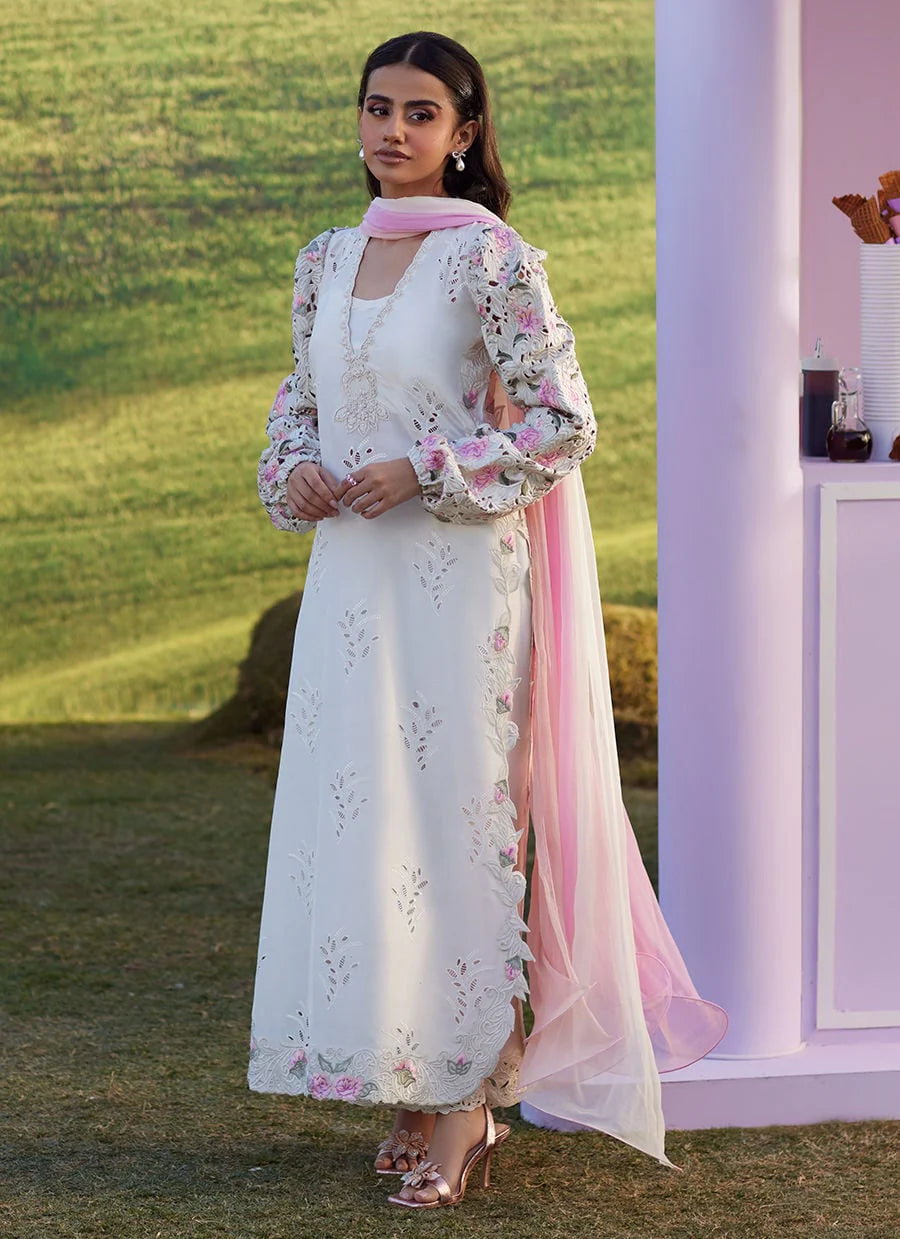 Farah Talib Aziz | Rose Lace Shirt And Dupatta