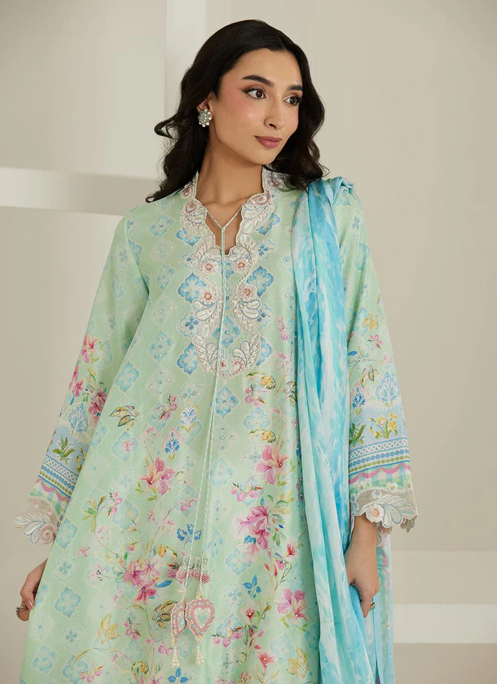 Runa Aqua Kaftan And Dupatta | Tara Eid'26 | FARAH TALIB AZIZ