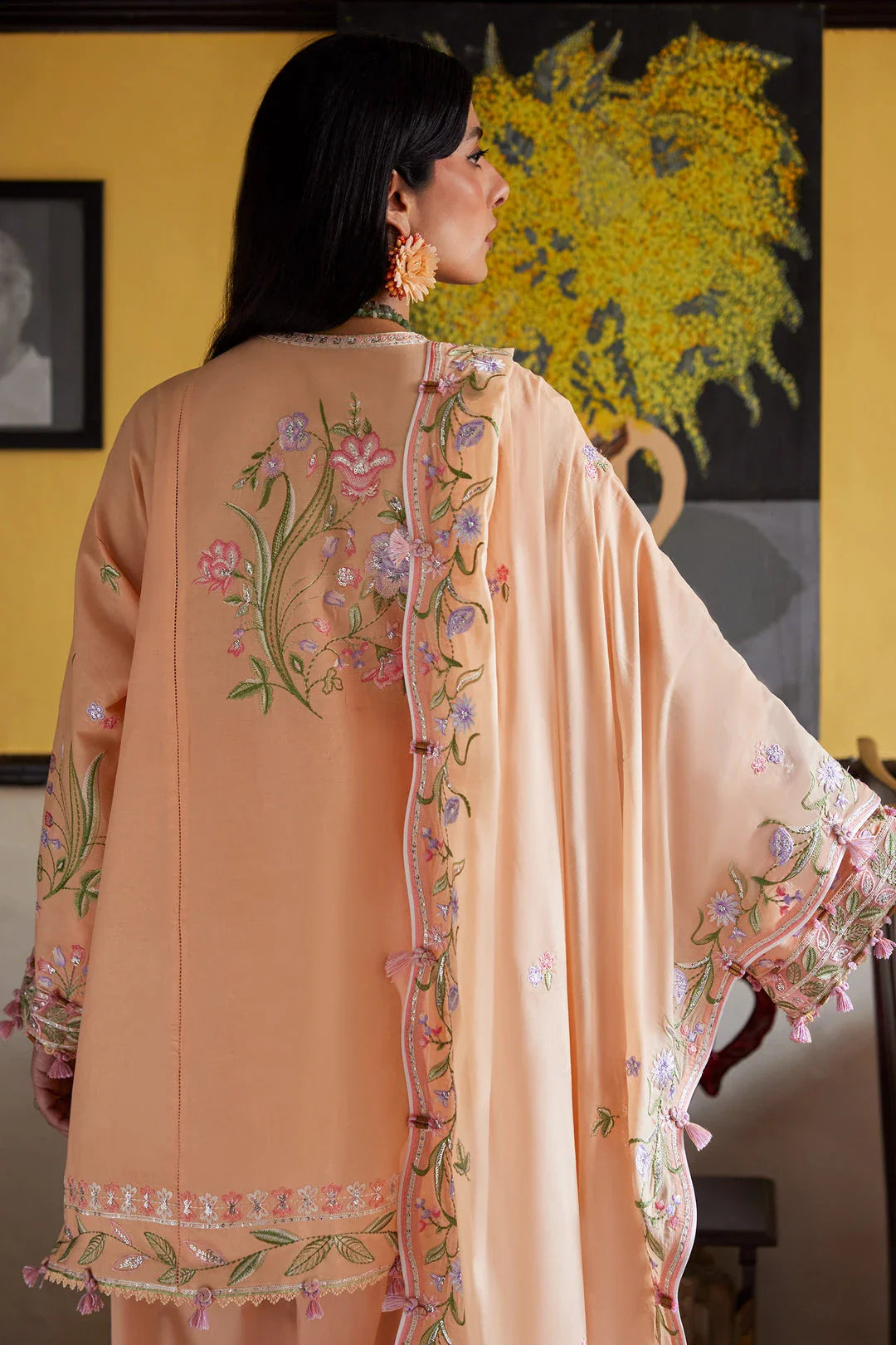 Zaha Festive Lawn '26 - Apricot Mallow Bloom (ZF26-09)