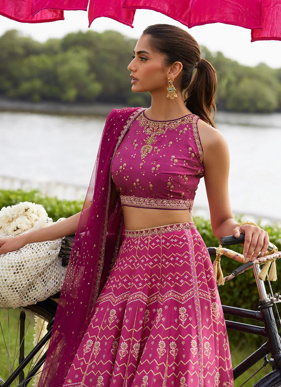 Farah Talib Aziz Mayna Festive Luxe Pret '25 - Orchid Lehnga Choli