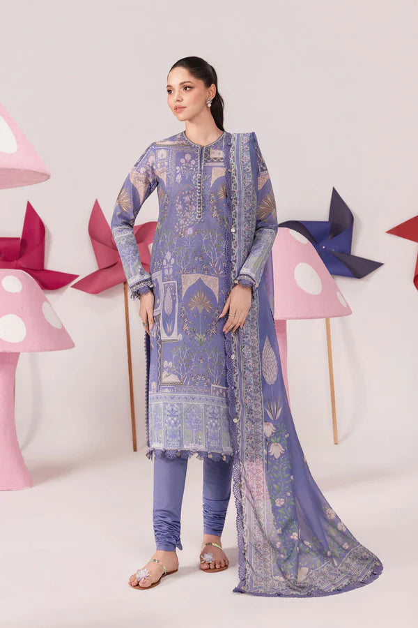 3 Pc Unstitched Embroidered Lawn Suit - MB-CUSV13-11B