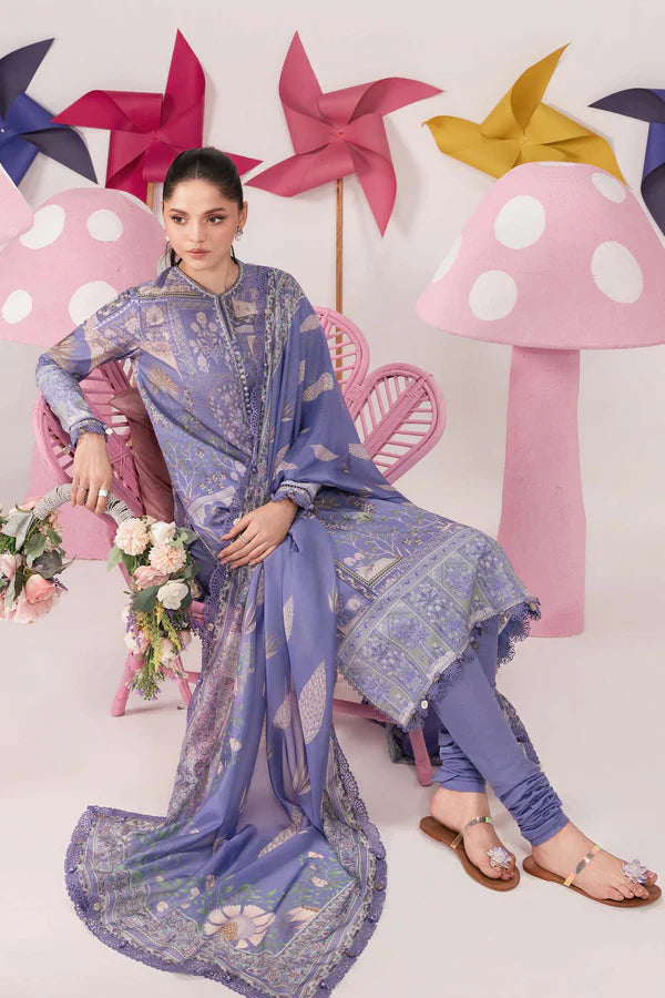 3 Pc Unstitched Embroidered Lawn Suit - MB-CUSV13-11B