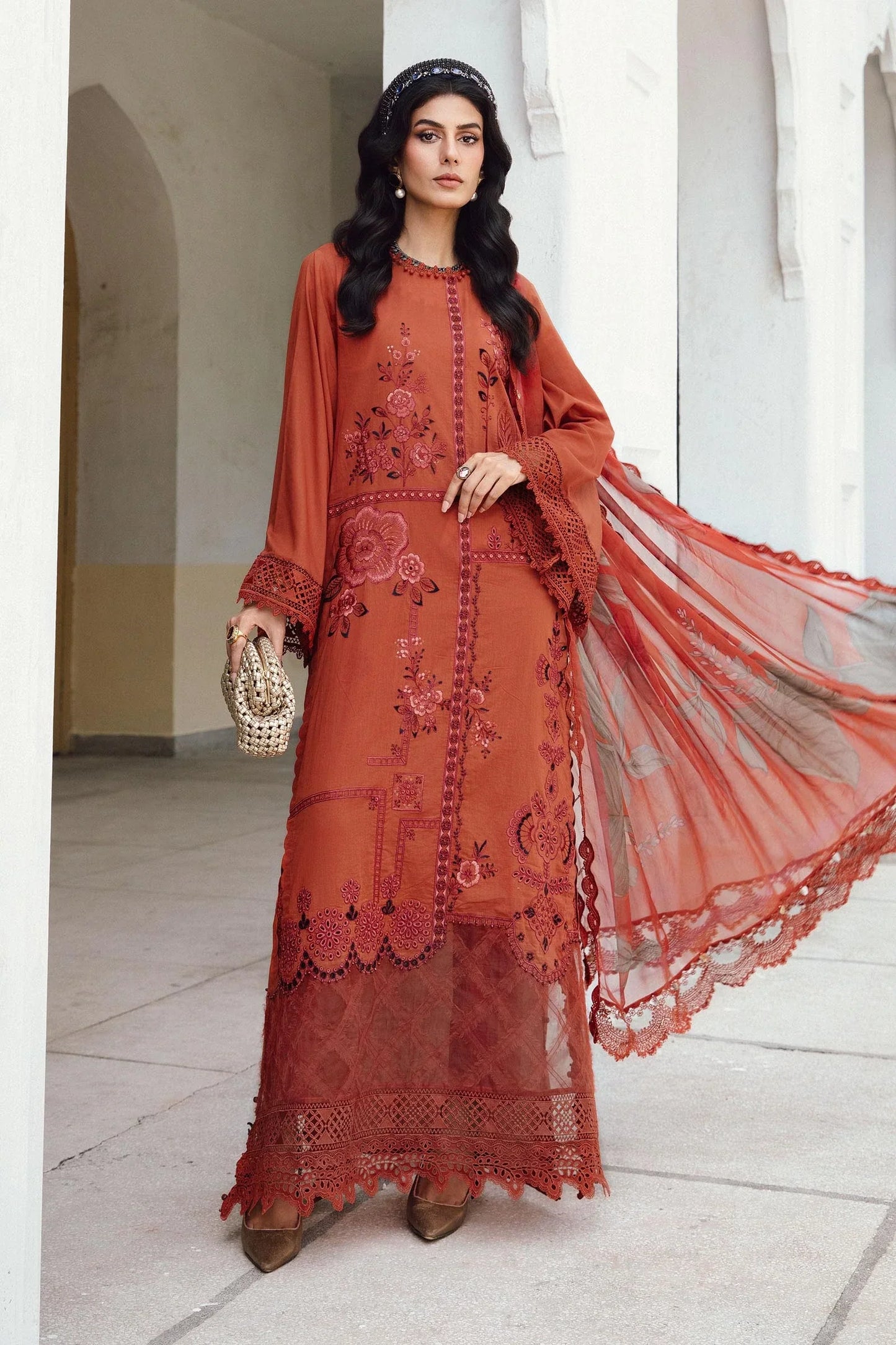 Maria.B M-Prints Unstitched '25 - Embroidered Cambric Suit | MPT-2701-B