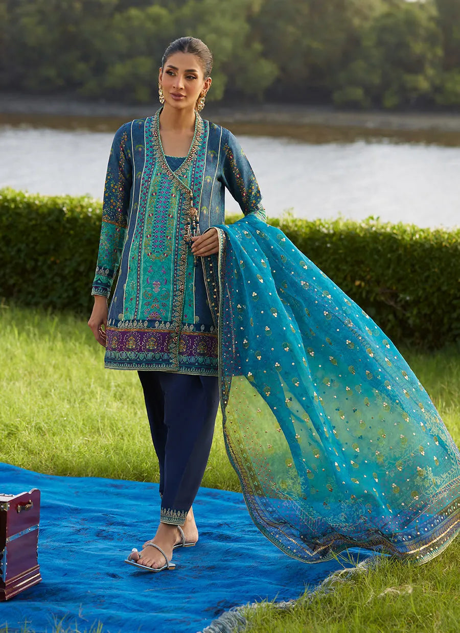 Farah Talib Aziz Mayna Festive Luxe Pret '25 - Azeema Angarkha And Dupatta