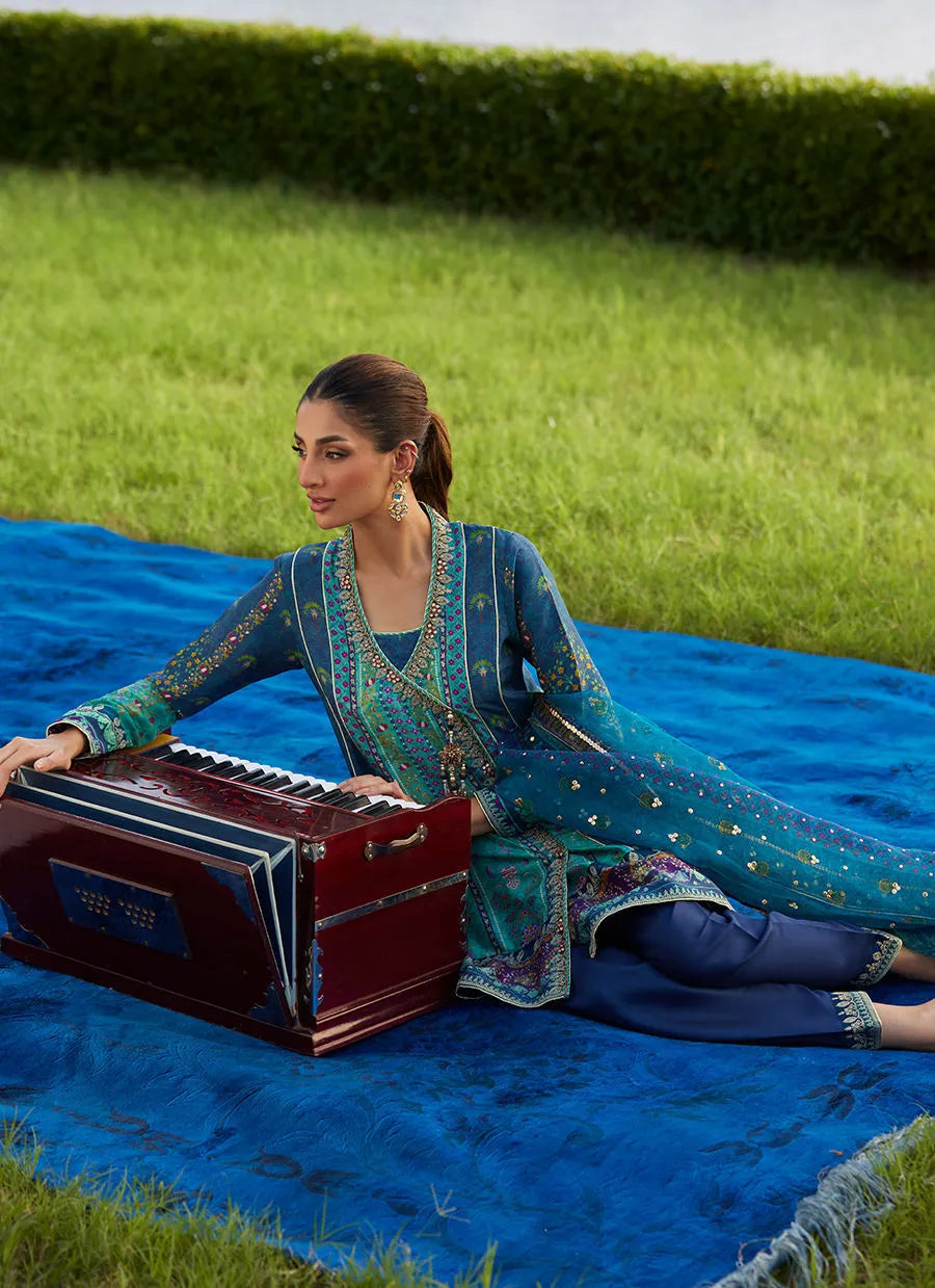 Farah Talib Aziz Mayna Festive Luxe Pret '25 - Azeema Angarkha And Dupatta