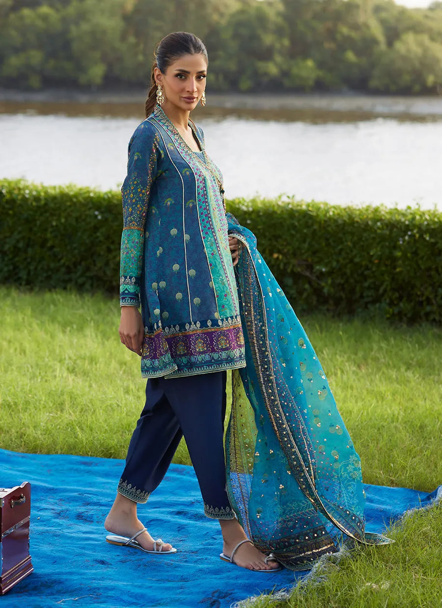 Farah Talib Aziz Mayna Festive Luxe Pret '25 - Azeema Angarkha And Dupatta
