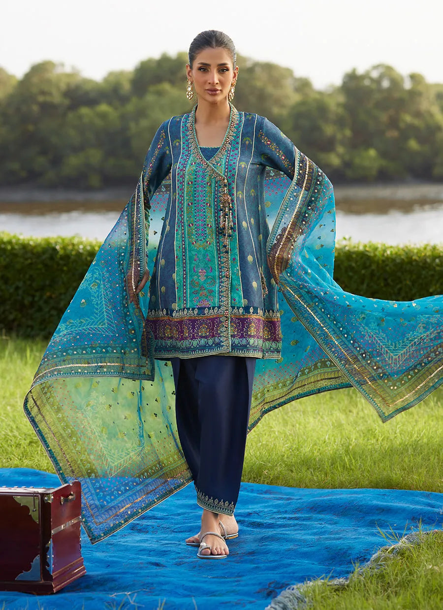 Farah Talib Aziz Mayna Festive Luxe Pret '25 - Azeema Angarkha And Dupatta