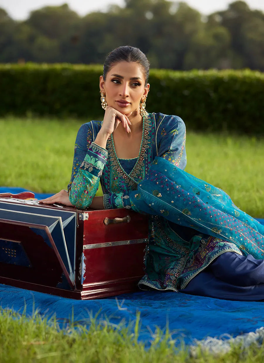 Farah Talib Aziz Mayna Festive Luxe Pret '25 - Azeema Angarkha And Dupatta