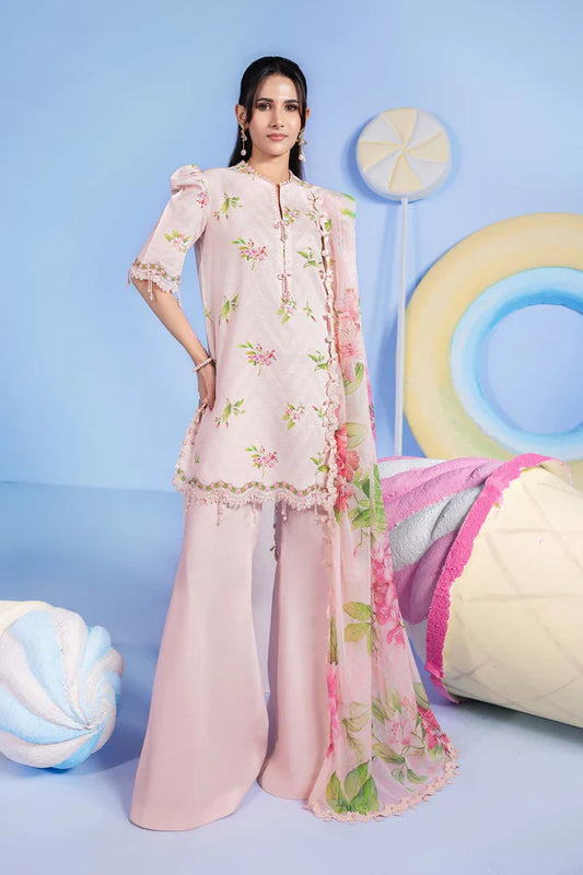 3 Pc Unstitched Embroidered Lawn Suit - MB-CUSV13-15A
