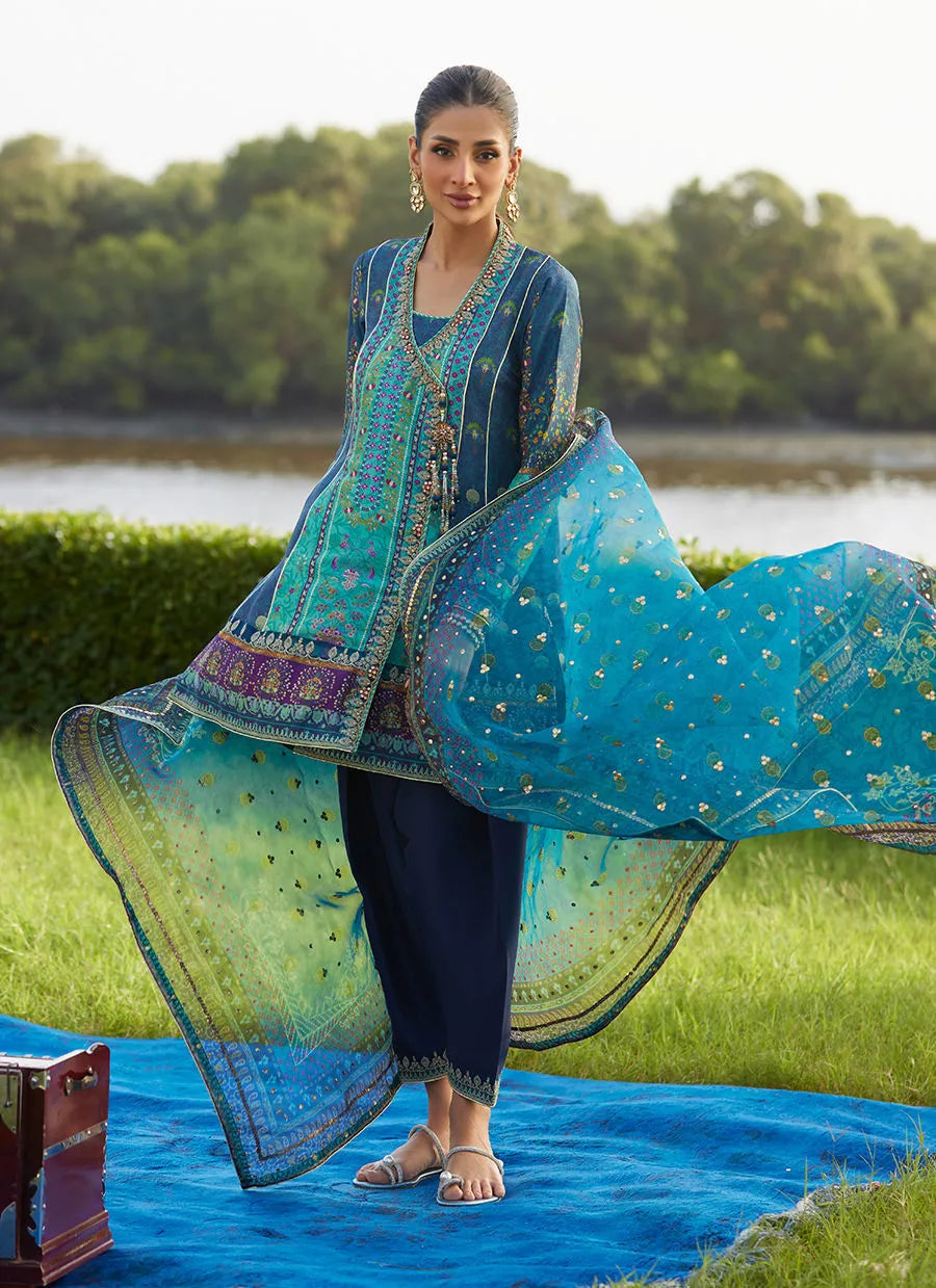 Farah Talib Aziz Mayna Festive Luxe Pret '25 - Azeema Angarkha And Dupatta