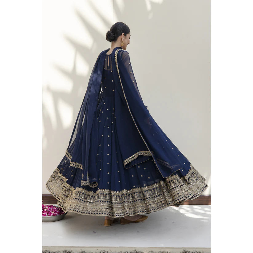 NAVY BLUE KALI DAAR | FESTIVE' 23 | DYOT