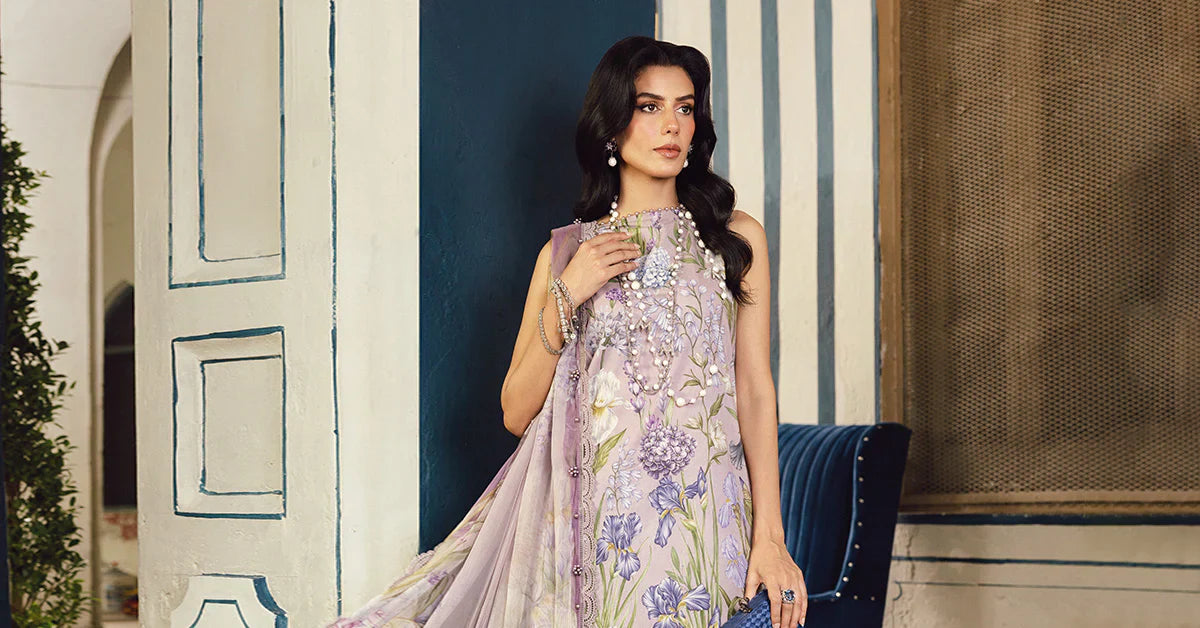Maria.B M-Prints Unstitched '25 - Embroidered Cambric Suit | MPT-2708-A