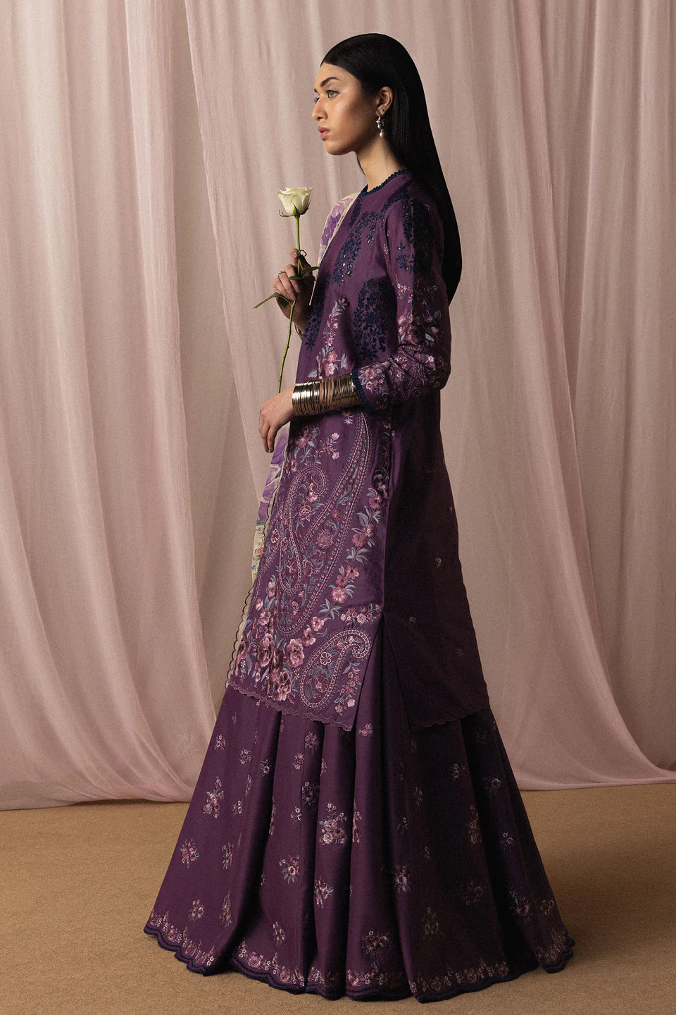 Zara Shahjahan Luxury Summer Lawn | Satori 2026 | Sumire-D2