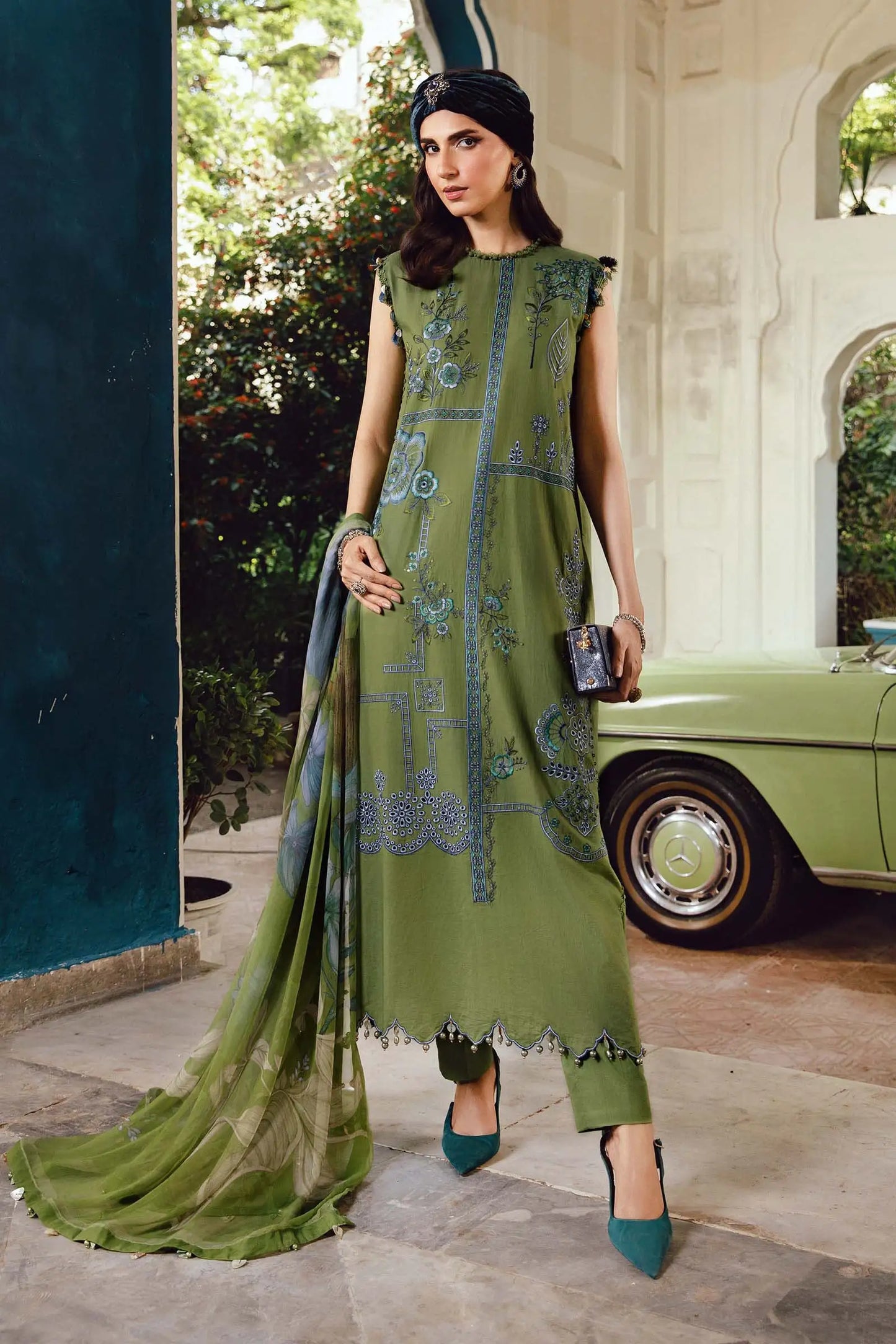 Maria.B M-Prints Unstitched '25 - Embroidered Cambric Suit | MPT-2701-A