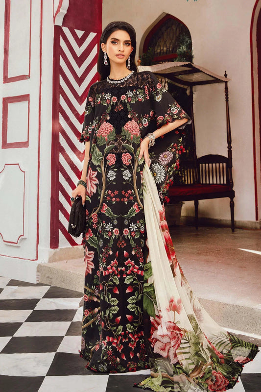 Maria.B M-Prints Unstitched '25 - Embroidered Cambric Suit | MPT-2709-B