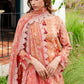 URBANE CHIFFON DUP VOL II 2024 - PEACH PRINTED SUIT-SET