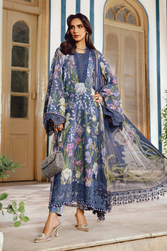 Maria.B M-Prints Unstitched '25 - Embroidered Cambric Suit | MPT-2708-B