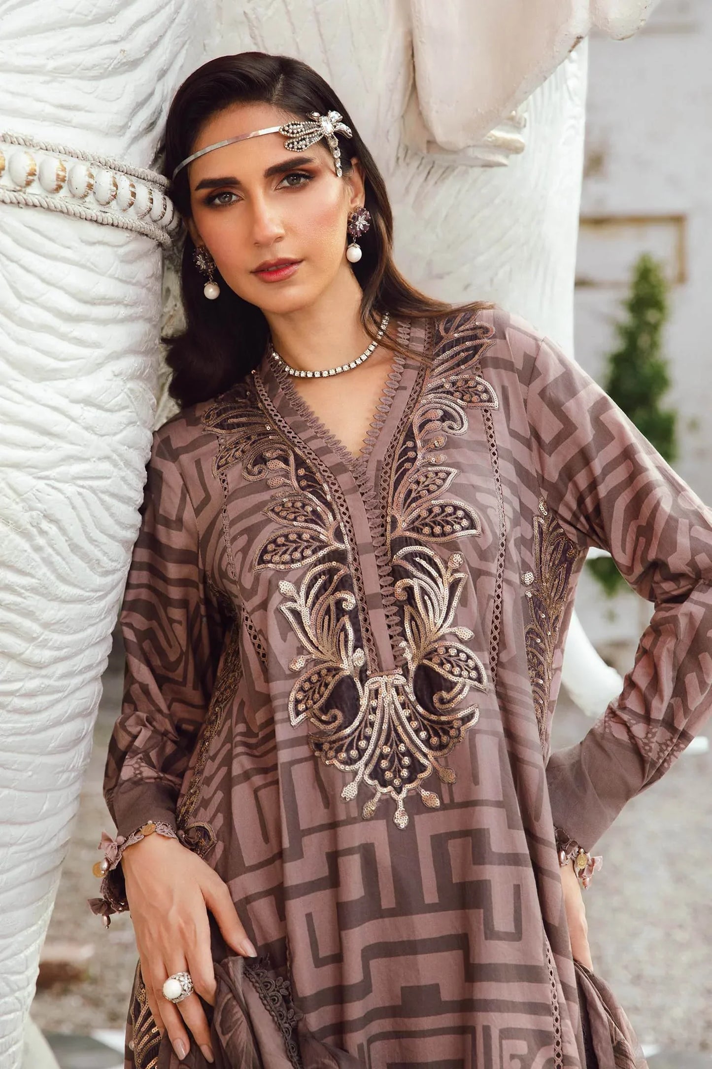 Maria.B M-Prints Unstitched '25 - Embroidered Cambric Suit | MPT-2703-B
