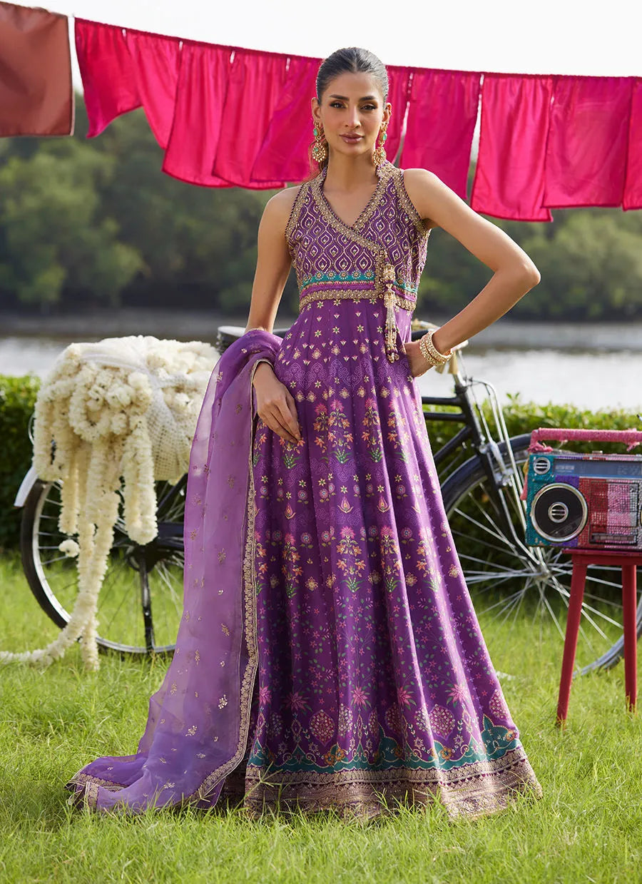 Farah Talib Aziz Mayna Festive Luxe Pret '25 - Aurora Aubergine Kalidaar And Dupatta