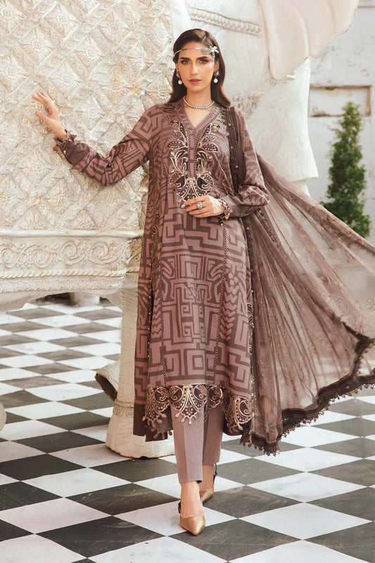 Maria.B M-Prints Unstitched '25 - Embroidered Cambric Suit | MPT-2703-B