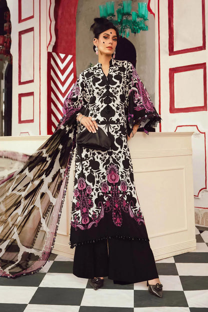 Maria.B M-Prints Unstitched '25 - Embroidered Cambric Suit | MPT-2704-B