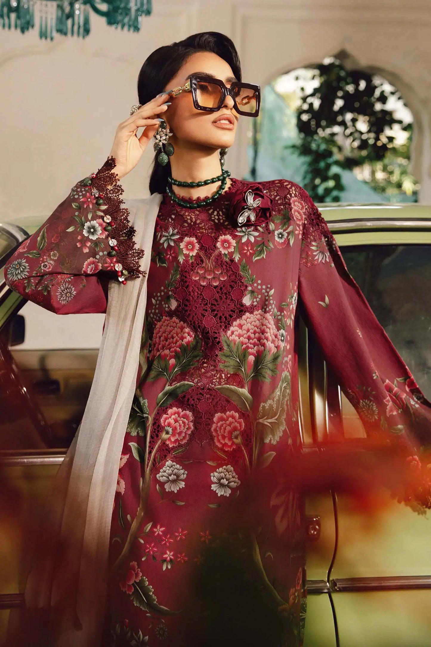 Maria.B M-Prints Unstitched '25 - Embroidered Cambric Suit | MPT-2709-A