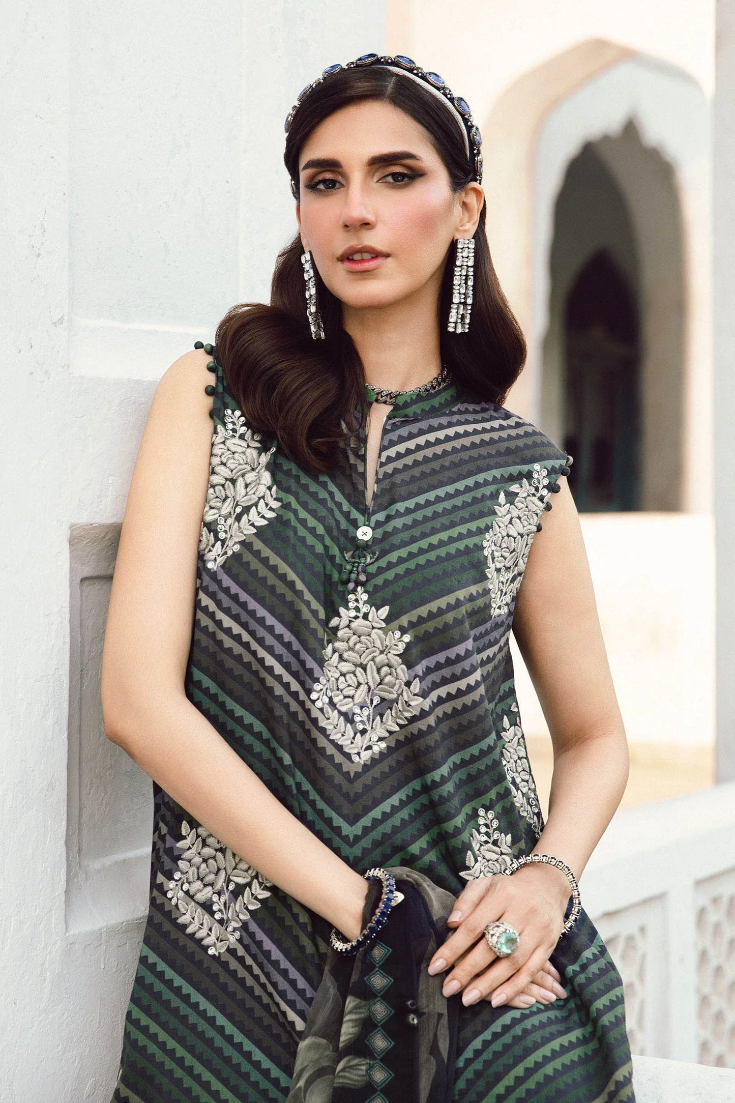 Maria.B M-Prints Unstitched '25 - Embroidered Cambric Suit | MPT-2705-A