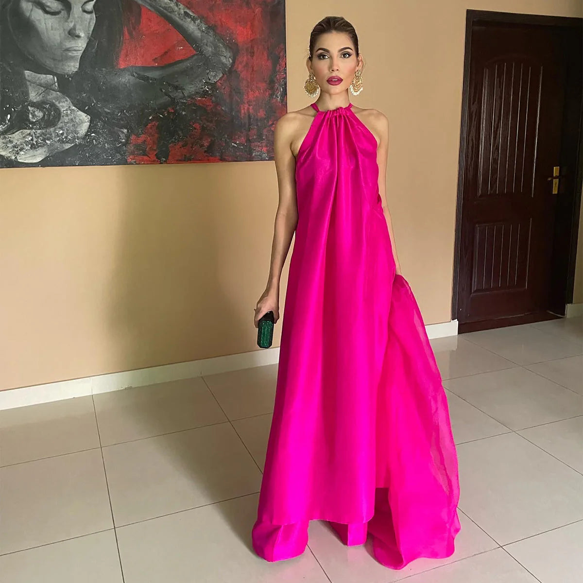 Sadaf Kanwal Personalised '25 - Halter Fusia Pink Amna Babar