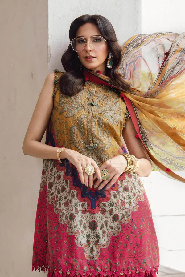 Maria.B M-Prints Unstitched '25 - Embroidered Cambric Suit | MPT-2710-A