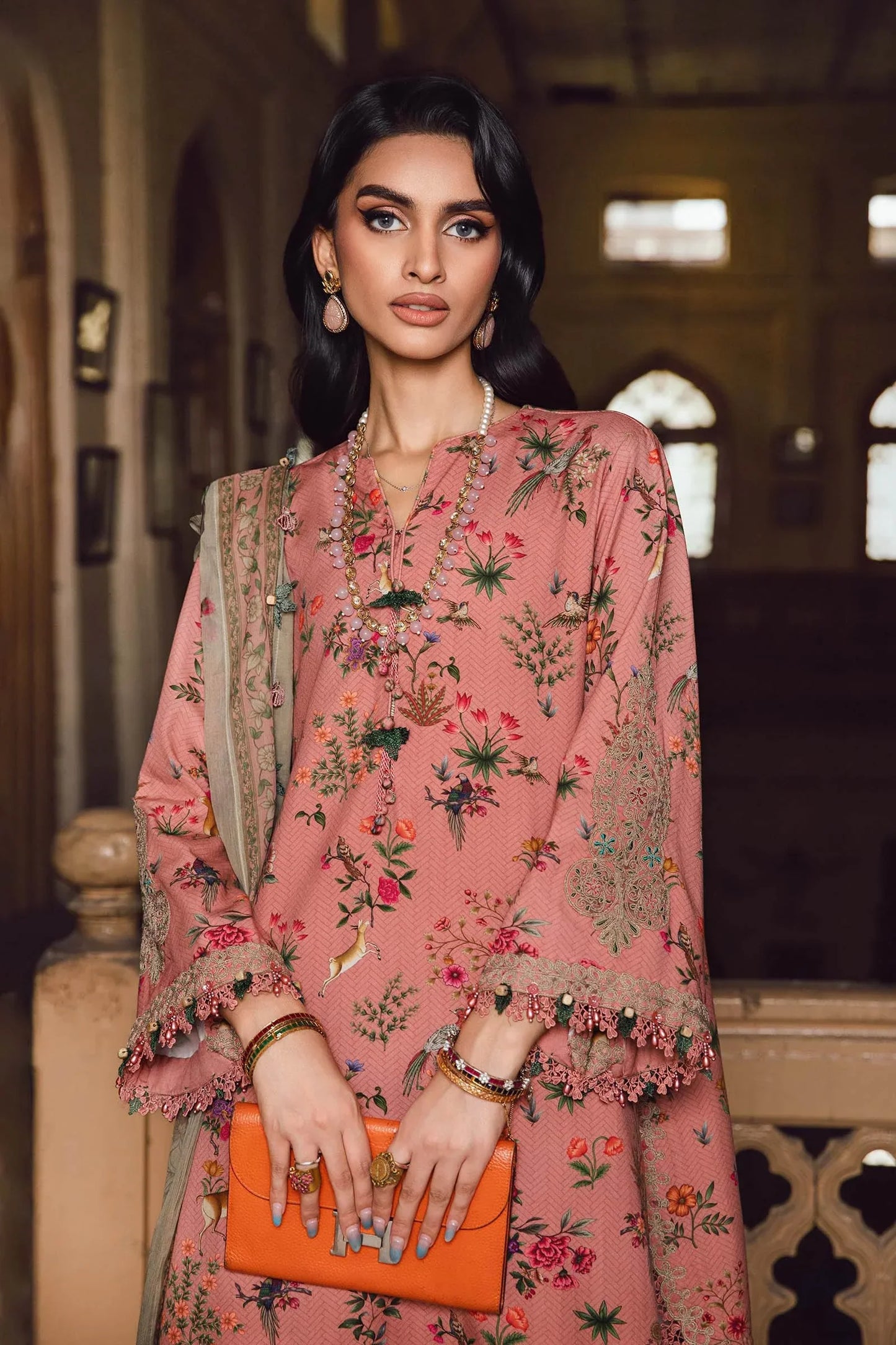 Maria.B M-Prints Unstitched '25 - Embroidered Linen Suit | MPT-2707-A