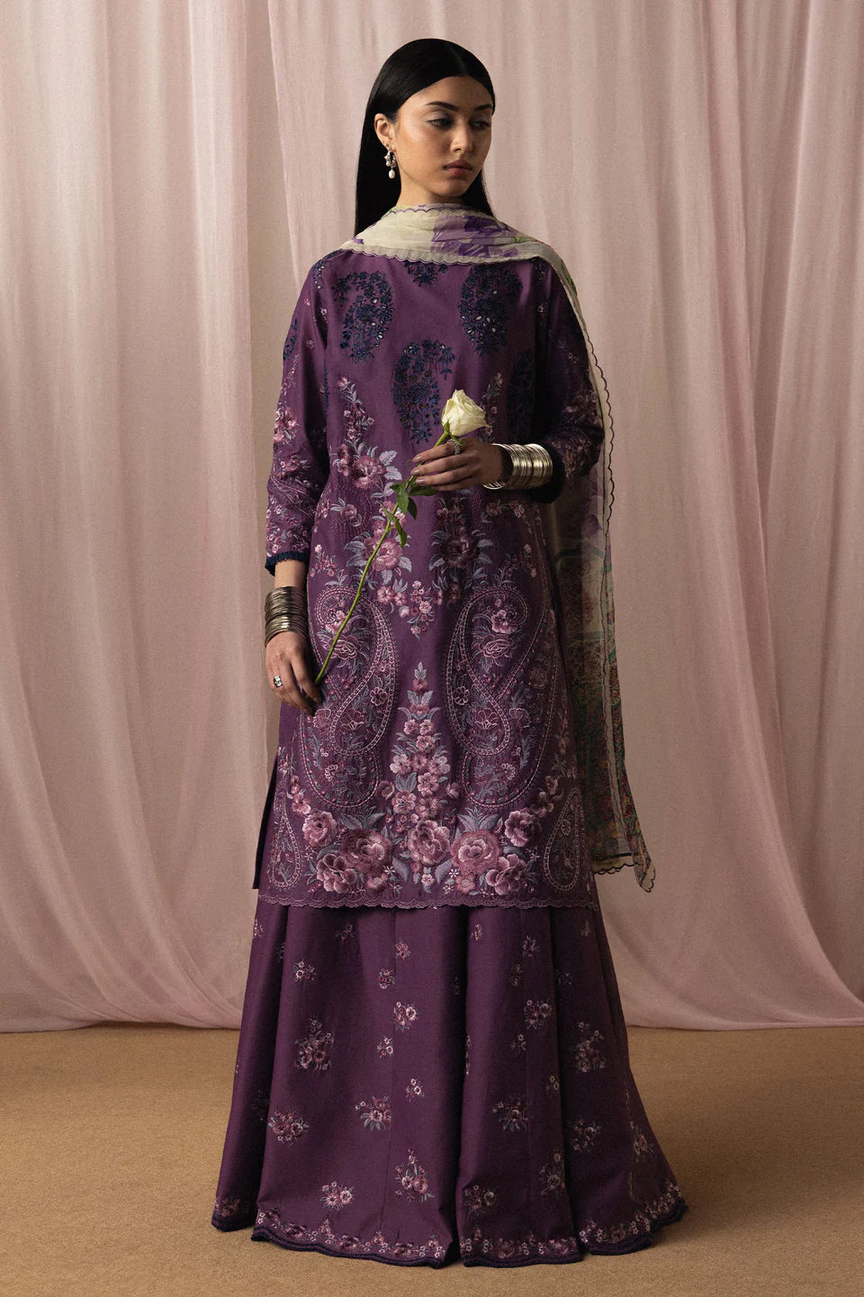Zara Shahjahan Luxury Summer Lawn | Satori 2026 | Sumire-D2