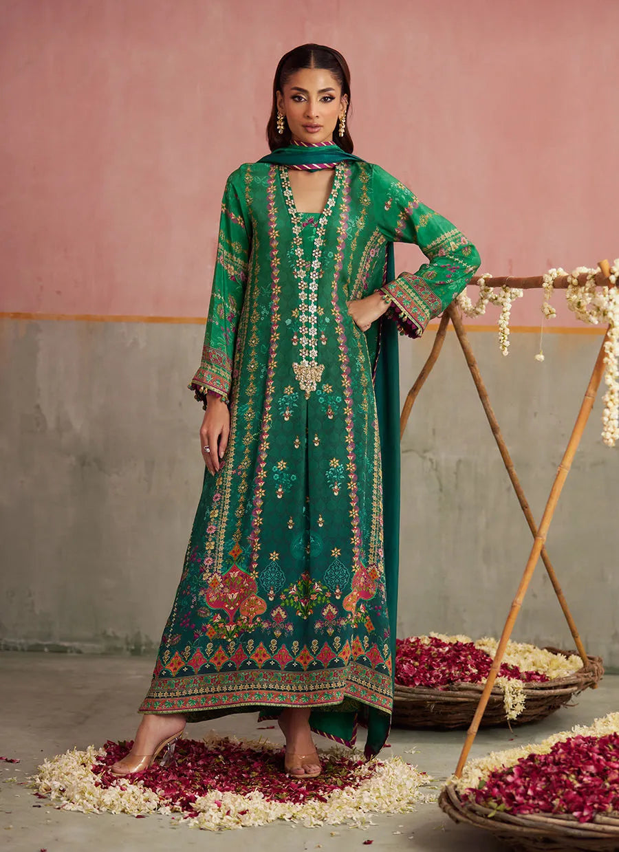 Farah Talib Aziz Mayna Festive Prints '25 - Noemi Jade Shirt And Dupatta