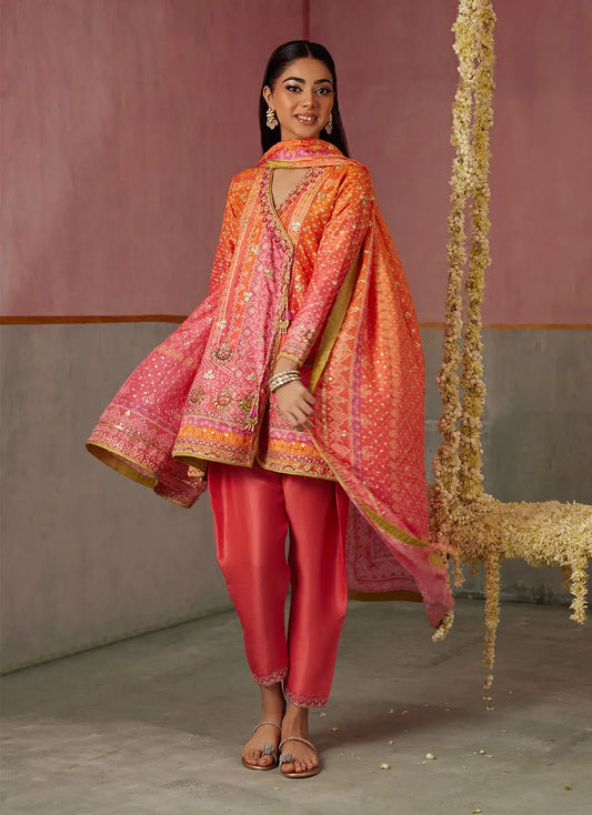 Farah Talib Aziz Mayna Festive Prints '25 - Ananya Ombre Shirt And Dupatta