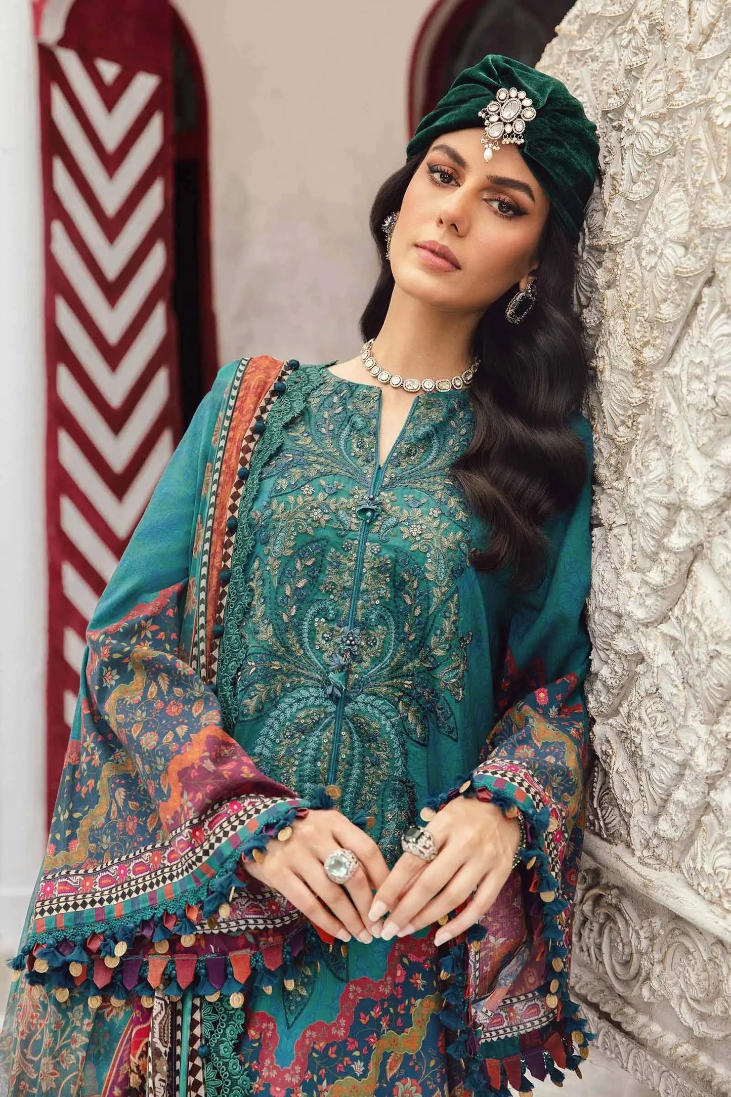 Maria.B M-Prints Unstitched '25 - Embroidered Cambric Suit | MPT-2710-B