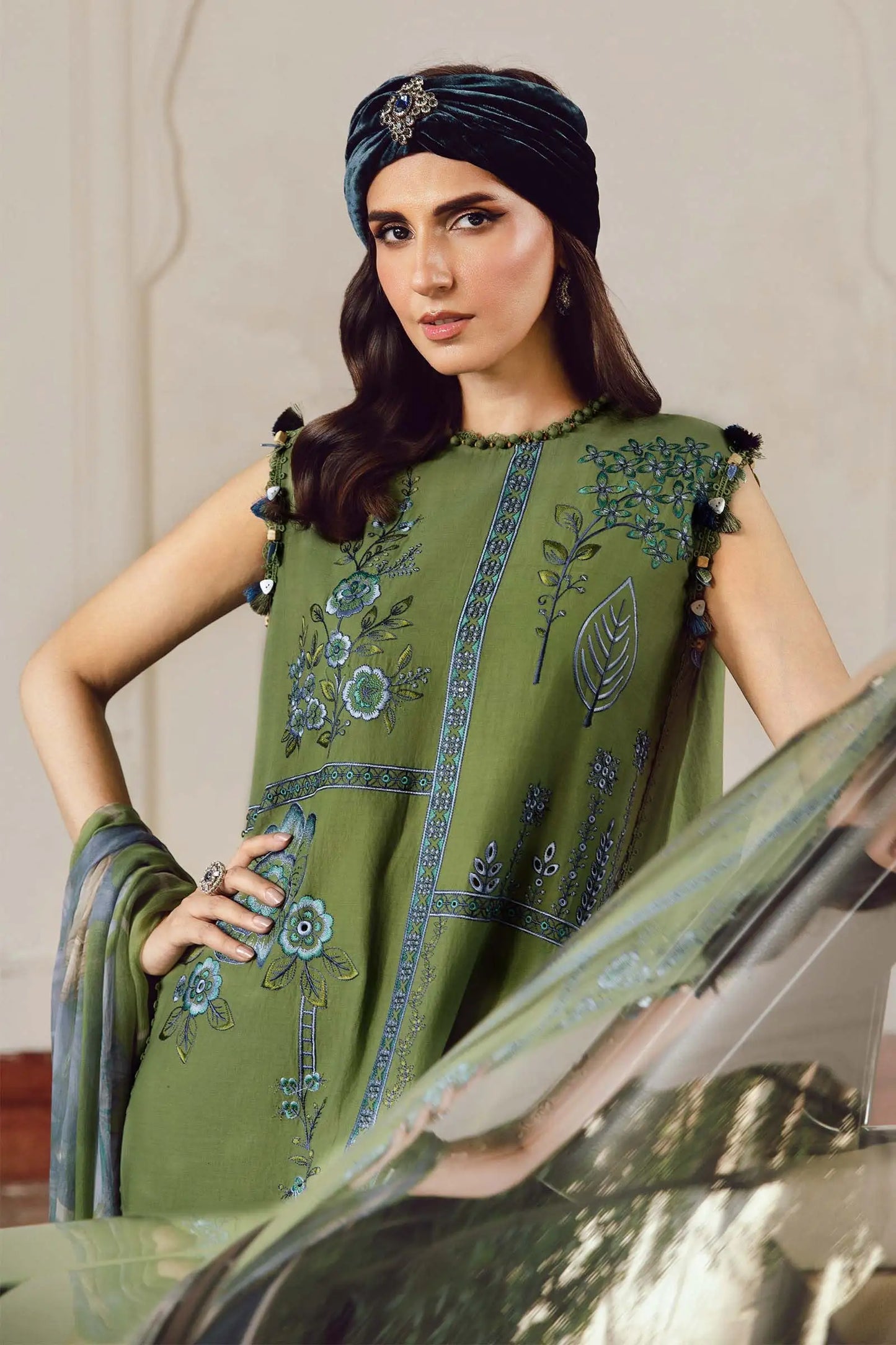 Maria.B M-Prints Unstitched '25 - Embroidered Cambric Suit | MPT-2701-A