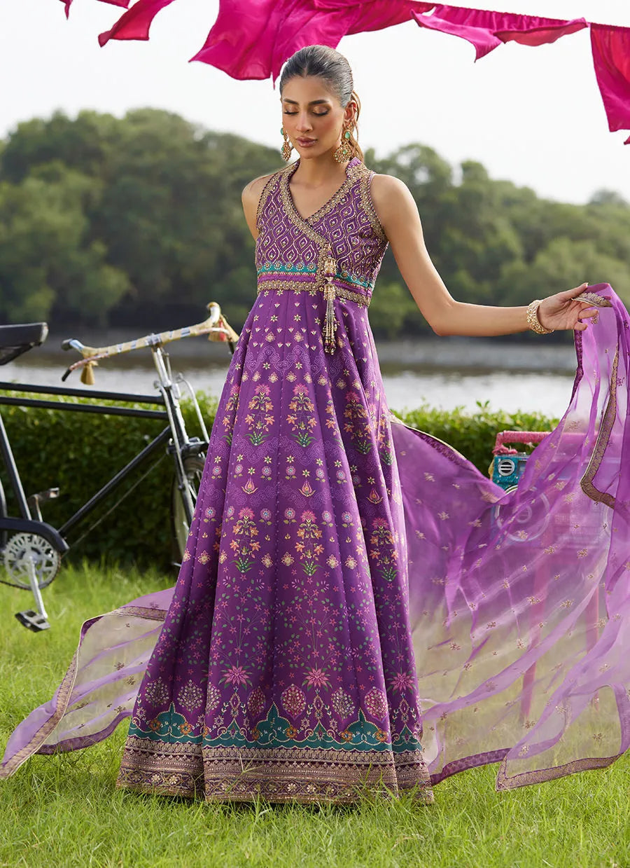 Farah Talib Aziz Mayna Festive Luxe Pret '25 - Aurora Aubergine Kalidaar And Dupatta