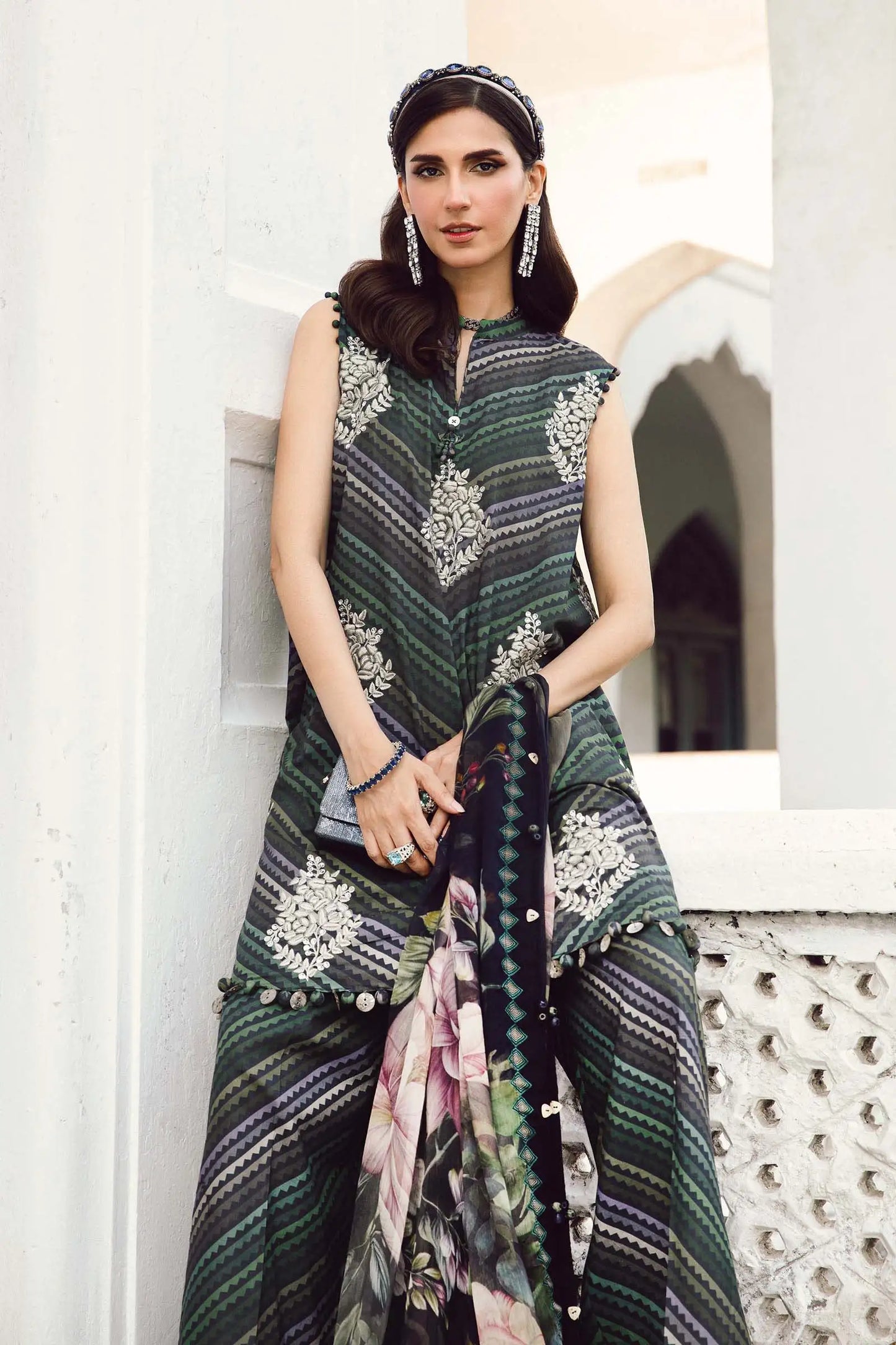 Maria.B M-Prints Unstitched '25 - Embroidered Cambric Suit | MPT-2705-A