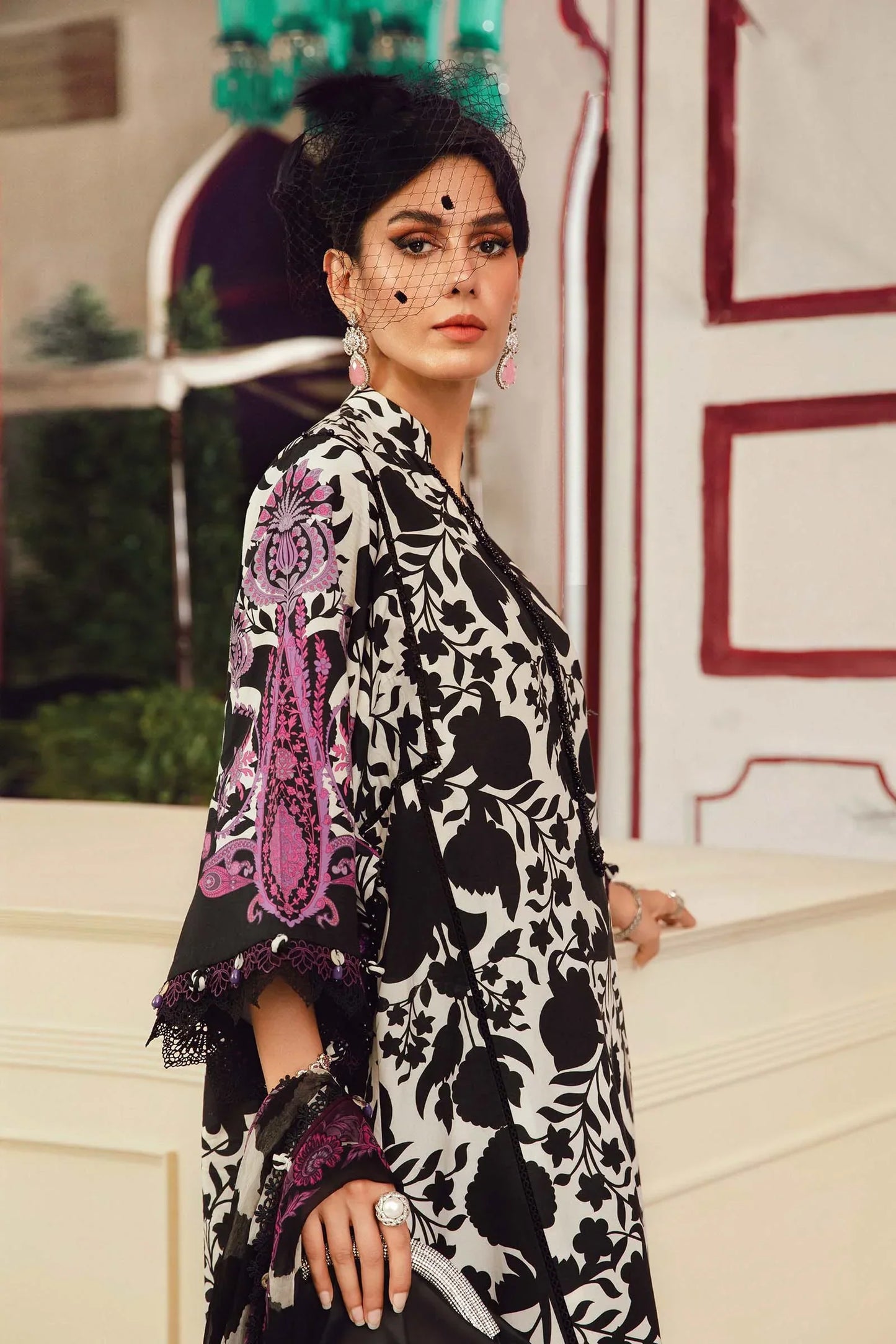 Maria.B M-Prints Unstitched '25 - Embroidered Cambric Suit | MPT-2704-B