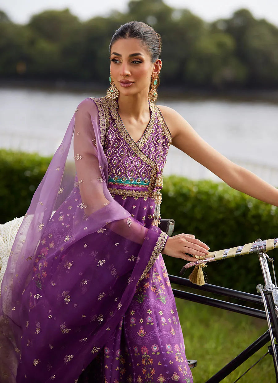 Farah Talib Aziz Mayna Festive Luxe Pret '25 - Aurora Aubergine Kalidaar And Dupatta
