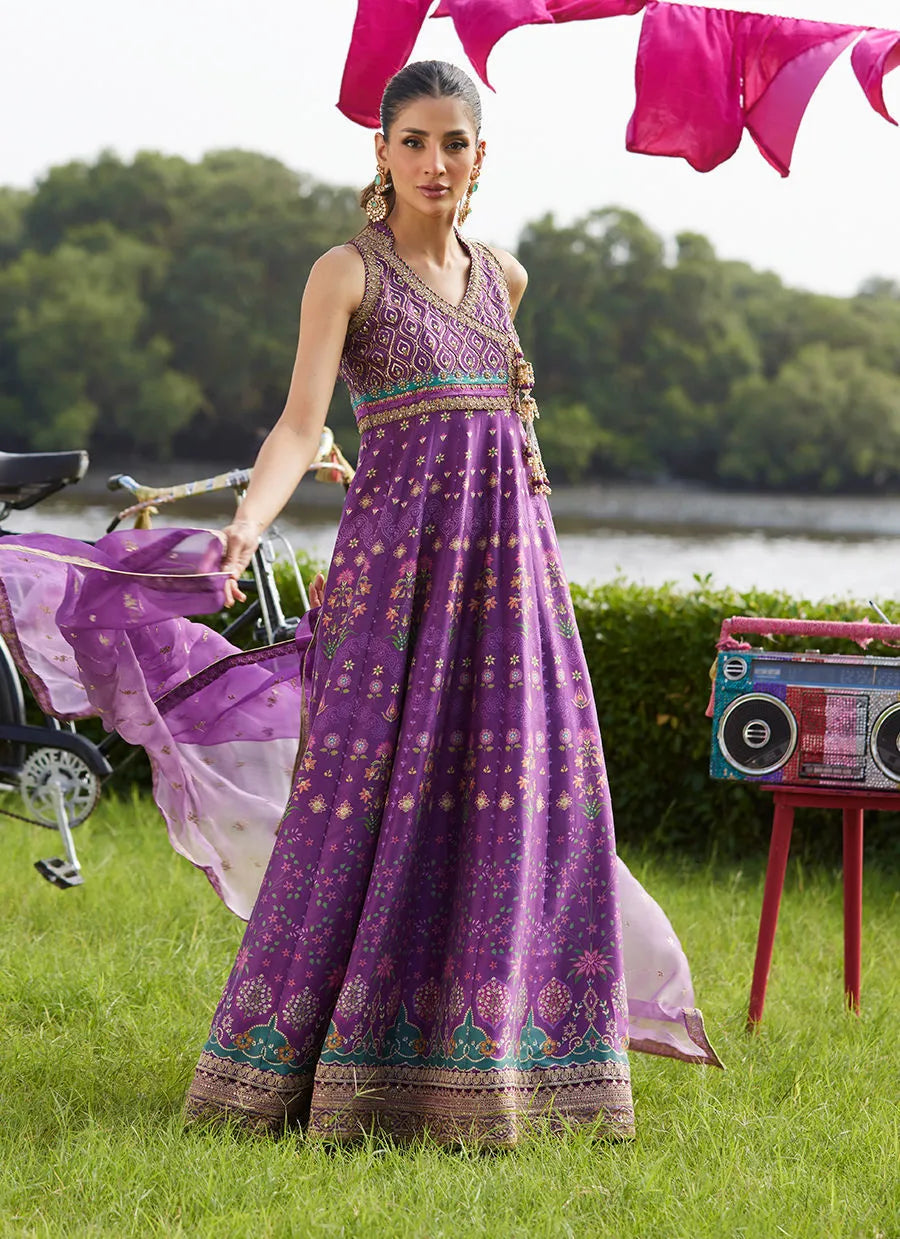 Farah Talib Aziz Mayna Festive Luxe Pret '25 - Aurora Aubergine Kalidaar And Dupatta