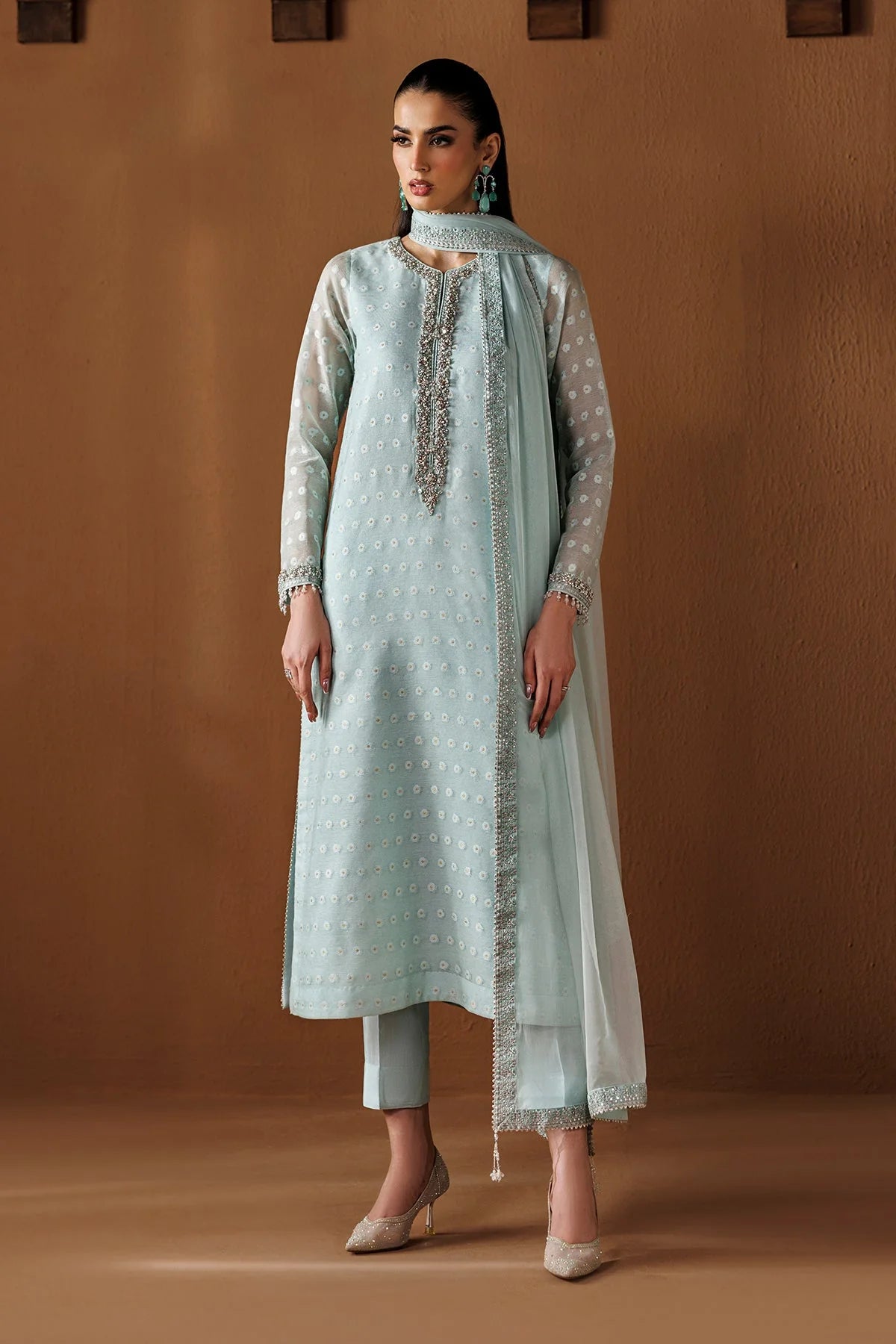 Baroque - Pret Formal | EMBROIDERED COTTON NET PR-1285