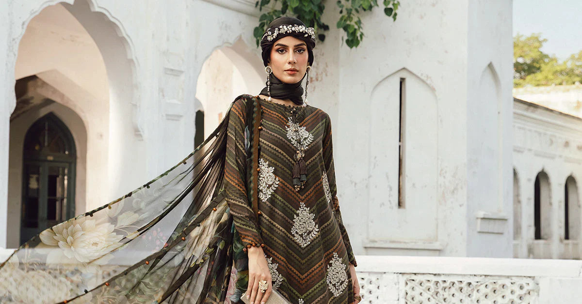 Maria.B M-Prints Unstitched '25 - Embroidered Cambric Suit | MPT-2705-B